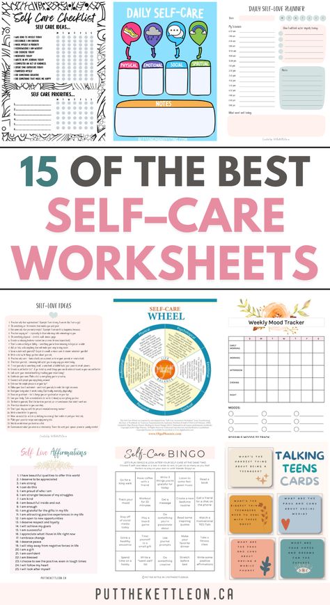 15 of the best self care wprksheets Self Help Ideas Activities, Self Care Activities For Groups Ideas, Daily Self Care Routine Checklist, Fun Self Care Activities, Self Care Journal Page Ideas, Self Care Planner Ideas, Self Care Worksheets For Women, Self Care Therapy Activities, Self Care Checklist Ideas