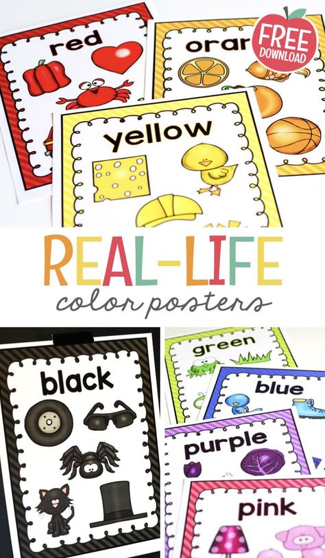 Color Projects For Kindergarten, Color Posters For Preschool, Free Color Posters For Preschool, Ecse Classroom Activities, Class Decoration Ideas Preschool Classroom Organization, Preschool Classroom Posters Free Printables, Color Math Activities Preschool, Colors Posters Free Printable, Early Preschool Classroom Decor