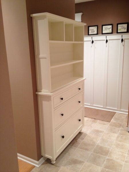 Narrow Hall Table, Narrow Cabinets, Ikea Shoe Storage, Shoe Storage Hacks, Ikea Shoe Cabinet, Ikea Shoe, Small Laundry Room Organization, Diy Storage Bench, Kreg Jig