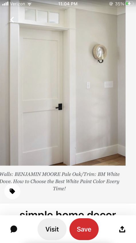 Pale Oak And White Dove, Pale Oak, Oak Trim, Best White Paint, White Dove, White Paint Colors, White Doves, White Paints, Paint Colors