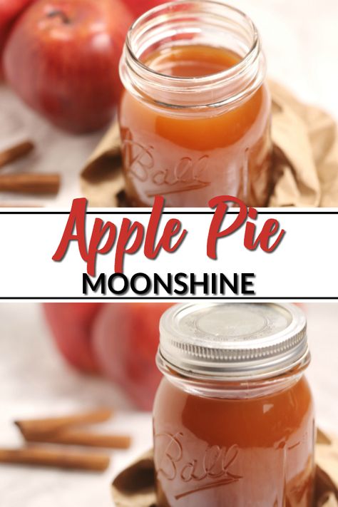 Moonshine Recipes Homemade, Apple Moonshine, Moonshine Drink Recipes, Apple Pie Drink, Apple Pie Moonshine Recipe, Moonshine Cocktails, Moonshine Recipe, Apple Pie Moonshine, Rhubarb Gin