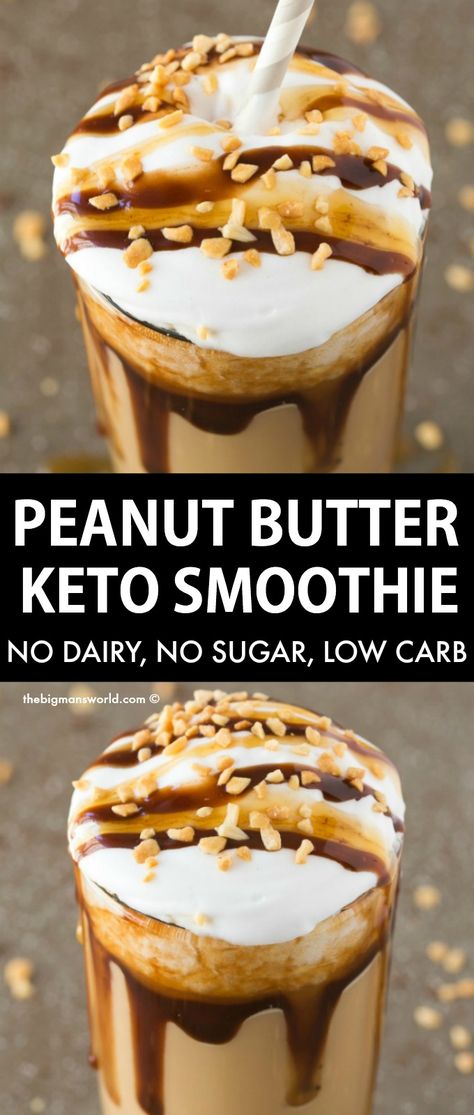 Keto Peanut Butter Smoothie, Easy Filling Breakfast, Sugar Free Smoothies, Peanutbutter Smoothie Recipes, Keto Protein Shakes, Low Carb Shakes, Low Carb Smoothie Recipes, Healthy Milkshake, Peanut Butter Protein Shake