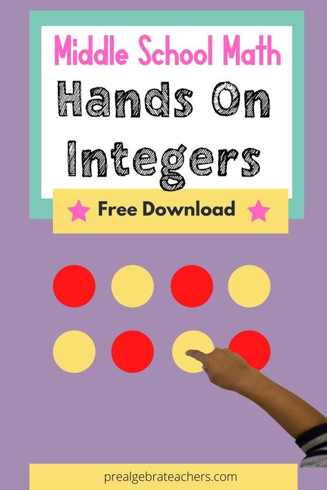 If you are looking for ways to make teaching Integers more hands on and interactive in your middle school Math, check out these 3 ideas and download this free Integers Reference Sheet. | PreAlgebra Teachers Integers Games Middle School, Prealgebra Middle School, Teaching Algebra Middle School, Multiplying Integers Activity, Integers 7th Grade Math, Math Activities Middle School, Gen Math, Integers Activities, Teaching Integers