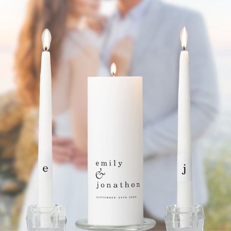 Typography Contemporary, Candle Ceremony, Wedding Unity Candle, Text Wedding, Wedding Unity Candle Set, Candle Modern, Wedding Minimalist, Ceremony Candles, Unity Candle Set