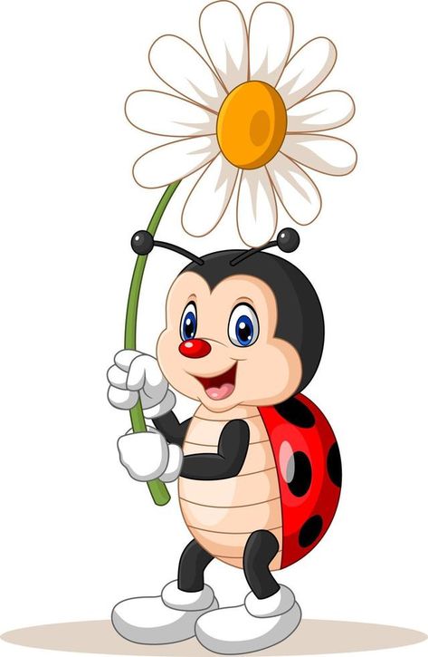 Bug Cartoon, Ladybug Cartoon, Cute Ladybug, Ladybug Crafts, Ladybug Art, Butterfly Clip Art, Art Carte, Simple Cartoon, Cartoon Images