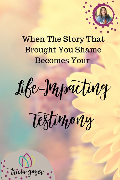 Have you ever wanted to have a life-impacting testimony as a Christian? But maybe you felt that your story was only one full of guilt, shame, and mistakes?  Today I want to tell you about how my story, which brought me great shame, actually became my life-impacting testimony.  It was a simple, Thursday Bible Study,... [Continue Reading] The post When the Story That Brought You Shame Becomes Your Life-Impacting Testimony appeared first on Tricia Goyer. Testimony Template, Guilt Shame, Morning Quiet Time, Guilt And Shame, Shield Of Faith, Womens Ministry, Night Ideas, Set You Free, My Story