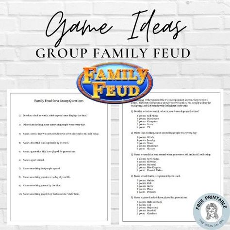 Family Feud for a Group Retirement Family Feud, Family Fued Diy, Diy Family Feud Game Board, Family Feud Template Power Points, Family Fued Game Diy Board, Family Get Together Games, Family Fued Game Diy Questions, Diy Family Feud, Family Reunion Ideas Games