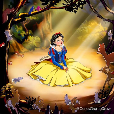 Carlos Gromo Disney, Santaclaus Art, Disney Anime Style, Princess Drawing, Disney Royalty, Snow White Art, Pinocchio Disney, Iconic Films, Illustration Animals