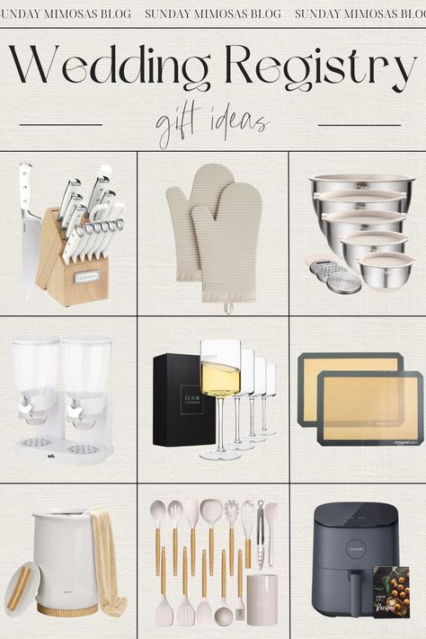 Need help coming up with practical & unique gifts to add to your wedding registry!? We've got you covered! Here are our top wedding registry ideas when you already live together! From luxurious wine glasses and a new air fryer to a towel warmer and cereal dispenser, these are all the items that will instantly elevate your home! Sharing more wedding registry must haves from Amazon, Target and Crate and Barrel in this post! Wedding Gifts For Registry, Home Registry Ideas, Wedding Registry Ideas Amazon, Must Have Wedding Registry Items, Best Wedding Registry Items, Target Wedding Registry Ideas, Amazon Wedding Registry Ideas, Bridal Shower Registry Ideas, Wedding Registry Must Haves