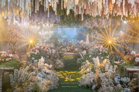 Floral Forest theme Debut for Karina - Khim Cruz | Wedding and Event Designer + Florist + Stylist Aesthetic Debut Theme, Debut Pictorial Ideas, Debut Theme Ideas Classy, 18th Debut Theme, Ethereal Wedding Theme, 18th Debut Ideas, Debut Decorations, Debut Theme Ideas, Rapunzel Wedding Theme