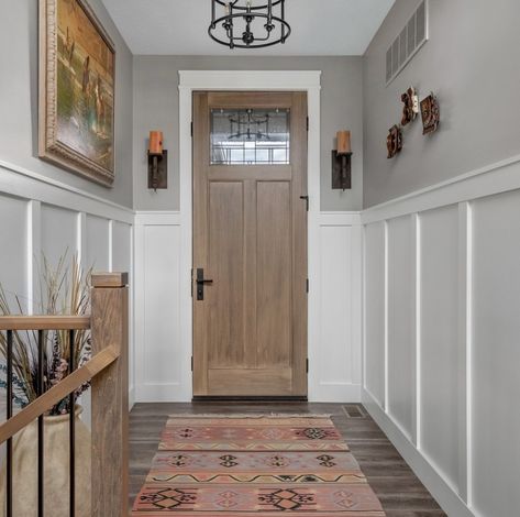 35 Modern Wainscotting Ideas For Your Home Wainscoting Ideas Hallway Entry Hall, Wayne’s Coating Wood, Wainscoting In Entryway, Wainscoting Color Ideas, Entryway Wainscoting Ideas, Trim Ideas For Walls, Living Room Wainscoting Ideas, Painted Wainscoting Ideas Color Schemes, Wainscoting Ideas Entryway