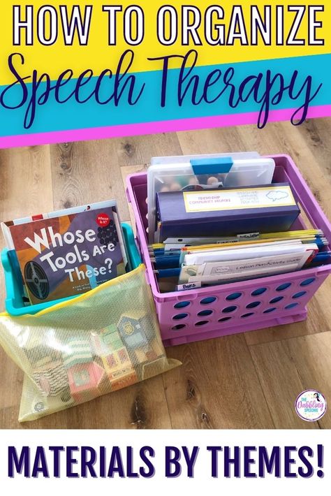 If you feel like your speech therapy materials live in chaotic piles and you spend way too much time searching for the activities you need, check out this blog post! You will learn all the best systems for how to organize your speech therapy materials so you know where they are when you need them! Speech Therapy Activities Elementary, Speech Therapy Organization, Speech Classroom, Speech Therapy Themes, Speech Therapy Worksheets, Preschool Speech Therapy, Slp Activities, Special Needs Mom, Preschool Speech