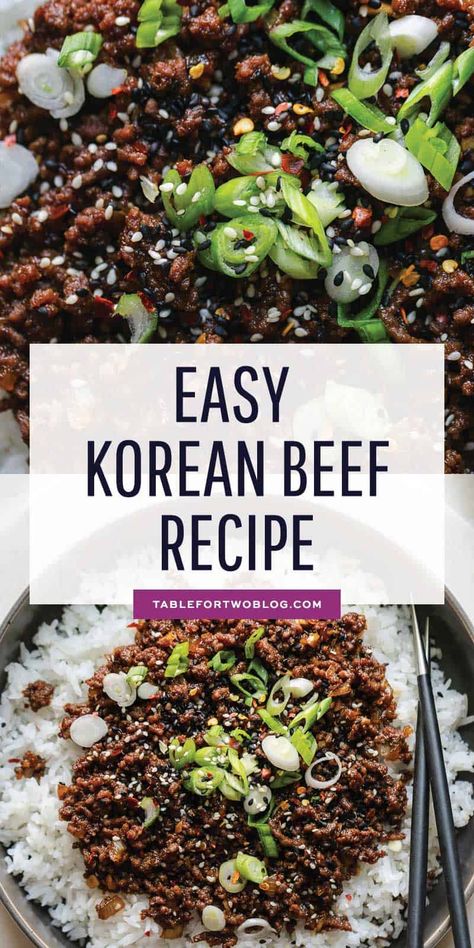 Easy Korean Beef Recipe, Korean Beef Recipe, Easy Korean Beef, Koreansk Mat, Korean Beef Recipes, Korean Ground Beef, Ground Beef Recipe, Healthy Beef Recipes, Ground Beef Recipes Healthy