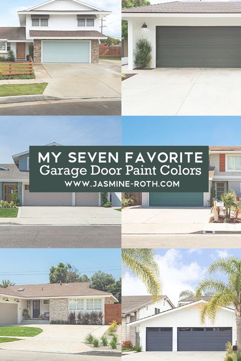 The 7 Best Colors to Paint Your Garage Door | The Blog by Jasmine Roth Grey Garage Doors, Exterior Garage Door, Warm Grey Paint Colors, Garage Door Colors, Garage Door Paint, Garage Paint, Jasmine Roth, Best Garage Doors, Bites Recipes