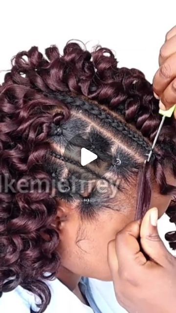 Nkemjeffrey on Instagram: "Beautiful hairstyle for you to try" Remy Ma Hairstyles, Water Pop Crochet Hair, Crochet Braid Styles Grey Hair, Best Crochet Hairstyles, Crochet Hair Braids Styles, Curly Braided Mohawk Hairstyles, Latch Hook Braids Hairstyles, Crochet Ocean Wave Hairstyles, Crochet Braid Pattern For Curly Hair