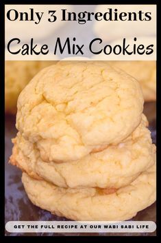 3 Ingredient Cakes, Cake Box Cookies, Recipes Using Cake Mix, Weight Watcher Desserts, Cake Batter Cookies, 3 Ingredient Cookies, Easy To Make Cookies, Fast Desserts, Cake Mix Desserts