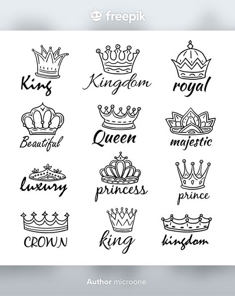 Princess Tiara Tattoo, Doodle Symbols, Princess Crown Tattoos, King Crown Drawing, Tiara Tattoo, King Crown Tattoo, Queen Crown Tattoo, Small Crown Tattoo, King And Queen Crowns