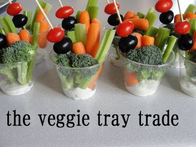 The Veggie Tray Trade | 20+ Cute Fruit & Veggie Trays Veggie Cups, Potluck Ideas, Fruit Skewers, Fruit Kabobs, Fruit Cups, Veggie Tray, New Fruit, Low Carbs, Shower Food