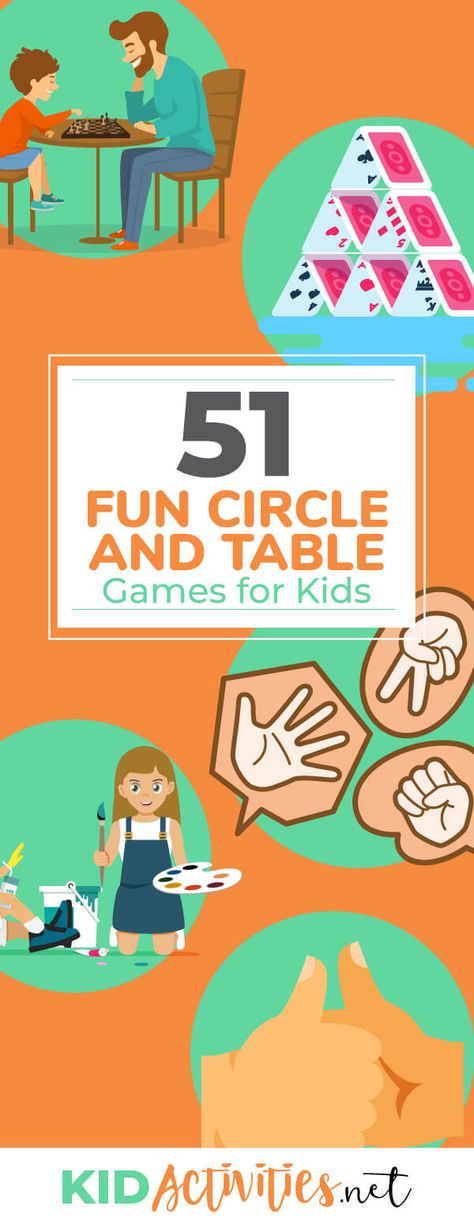 A collection of fun circle and table games for kids. Enjoy these great table and circle activities inside the classroom or at home. Table Games For Kids, School Age Games, Carnival Games For Kids, Games For Kids Classroom, Quiet Games, Inside Games, Circle Game, Indoor Games For Kids, Outdoor Games For Kids