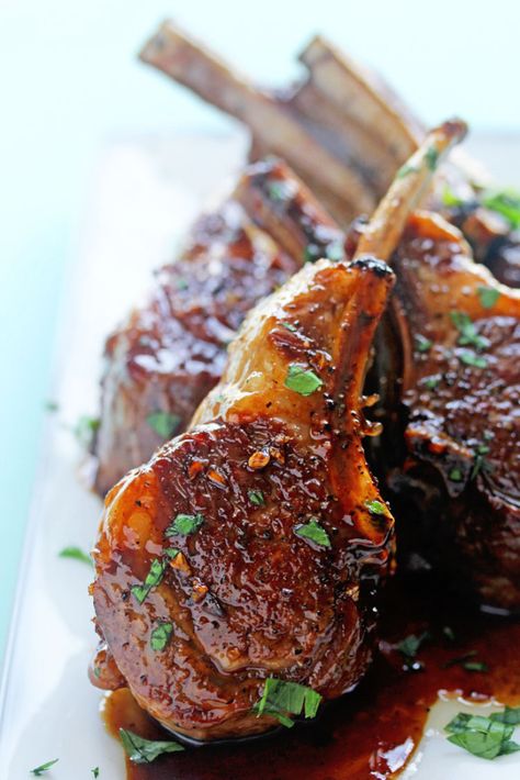 Savory goodness with sweetness to boot! These balsamic brown sugar lamb chops will be your favorite new dish for entertaining! #ad #omahasteaks ~ http://www.grandbaby-cakes.com Grandbaby Cakes, Dessert Chef, Lamb Chop Recipes, Lamb Chop, Lamb Dishes, Tasty Lunch, Barefoot Contessa, Chops Recipe, Wine Sauce