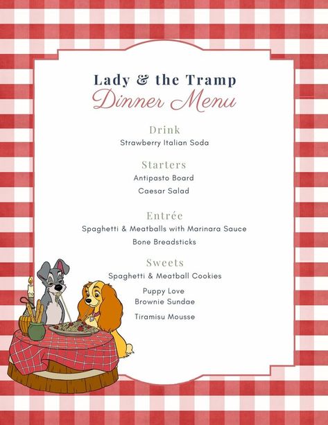 Theme Dinners Ideas, Disney Movie Themed Dinner, Cute Decor Ideas, Themed Dinners Ideas, Family Movie Night Themes, Disney Movie Night Menu, Disney Themed Movie Night, Disney Movie Night Food, Disney Movie Night Dinner