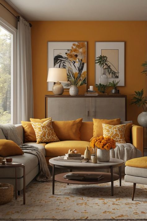 Welcome to the 2024 Edition of Soft Marigold (BM 2158-60) - Marigold Serenity! Step into a daily routine of interior design bliss with stunning décor ideas. #Ad #homedecor #homedesign #wallpaints2024 #Painthome #interiorarchitecture Wall Colors Green Living Room Colors
Bright Living Room Colors
Apartment Renovation
Living room Remodeling
Modern Paint Colors
2024 Mustard Yellow Living Room Ideas, Modern Colourful Living Room, Living Room Bright Colors, Yellow Living Room Colors, Lounge Colours, Colorful Living Room Bright, Renovation Living Room, Paint Colors 2024, Mustard Living Rooms