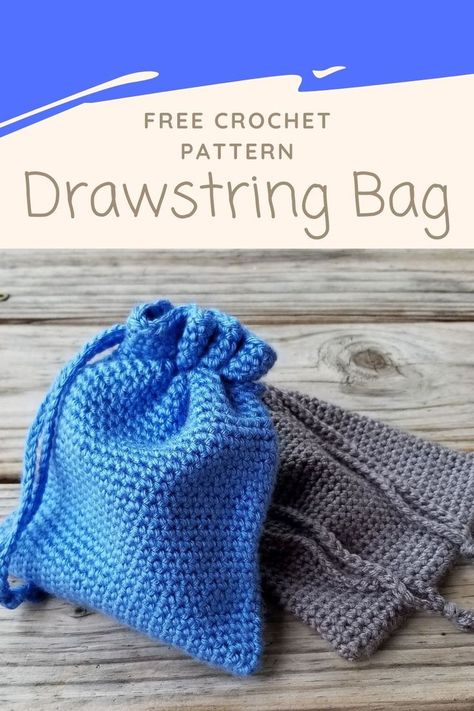 Small Crochet Gifts, Crochet Drawstring Bag, Drawstring Bag Pattern, Crochet Drawstring, Bags Crochet, Cozy Crochet Patterns, Quick Crochet Patterns, Seasonal Wardrobe, Crochet Bag Pattern Free