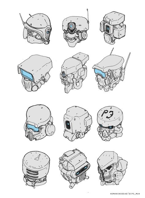 Robot Head Drawing, Heads Drawing, Simple Robot, Robot Head, Robot Design Sketch, Robot Parts, Head Drawing, Arte Robot, Arte Cyberpunk