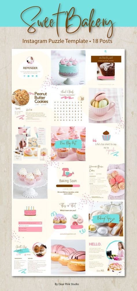 for bakeries to create personalized jigsaw puzzles with their logo and #Pastry_Business #Candy_Shops #Minimal_Instagram #Instagram_Branding_Design Pastry Business, Minimal Instagram, Ig Feed Ideas, Puzzle Feed, Instagram Branding Design, Instagram Feed Planner, Instagram Feed Layout, Bakery Branding, Instagram Cake