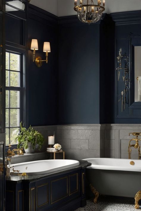 Step into an elegant bathroom sanctuary with the rich, inviting hues of Dark Night (SW 6237). Discover how to create midnight moods in your daily interior designer routine. #Ad #homedecor #homedesign #bathroom #Painthome interiorarchitecture best Wall Colors for Bathroom Colors
Bright Room Colors
best colors combinations bathroom
bathroom Remodeling
Modern Paint Colors
2024 Sw Dark Blue Paint Colors, Sw Dark Night, Warm Blue Paint Colors, Dark Blue Grey Paint, Small Dark Bathroom, Blue Powder Rooms, Powder Room Paint Colors, Midnight Blue Paint, Deep Blue Paint