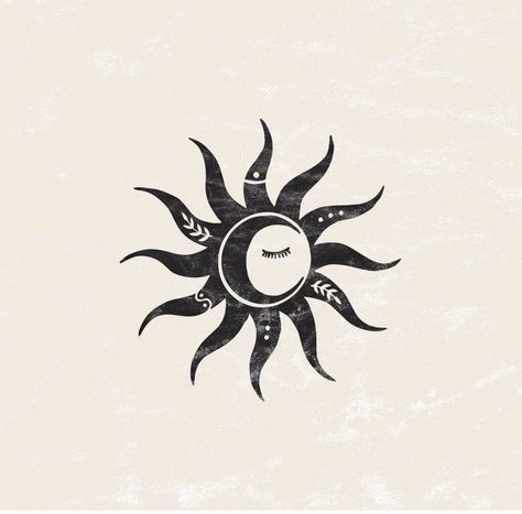 Symbol Drawing, Chic Tattoo, Moon Vector, The Sun And The Moon, Sun And The Moon, Moon Symbols, Procreate Illustration, Small Pretty Tattoos, Boho Logo