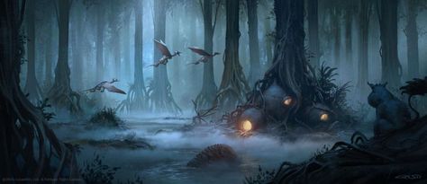 Yoda's home Cristi Balanescu 35 Star Wars Illustration, Star Wars Background, Concept Art World, Star Wars Concept Art, Star Wars Rpg, Star Wars Yoda, Fantasy Places, Star Wars Jedi, Star Wars Rebels