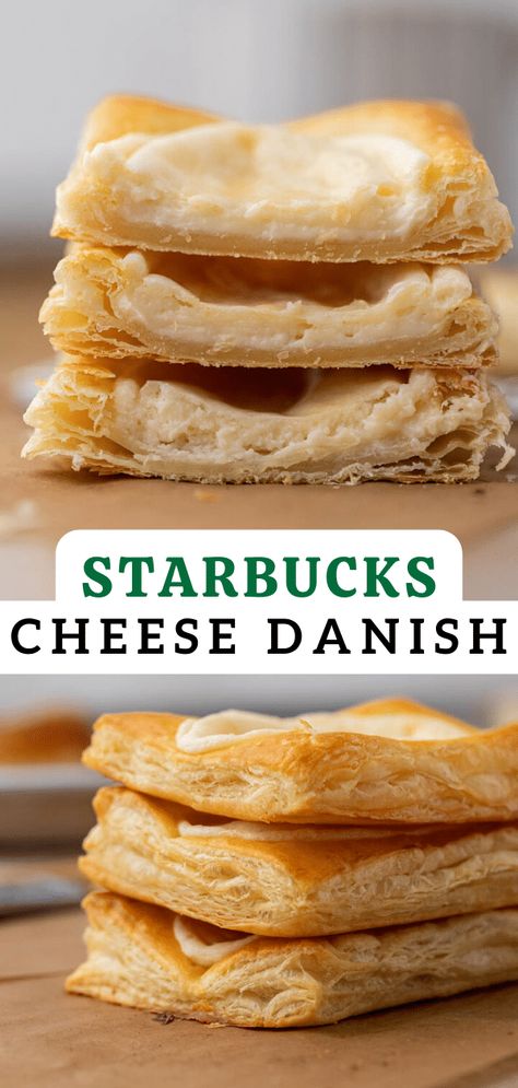 These easy Starbucks cheese danish copycat recipes are simple and are made with only a handful of ingredients. Cream Cheese Danish With Crescent Rolls Simple Easy Recipes, Croissant Cheese Danish, Pastries With Cream Cheese, Cream Cheese Danishes Puff Pastry, Cream Cheese Pastries Recipes, Cream Cheese Croissant Danish, How To Make Cheese Danish Recipe, Danish Cream Cheese Pastry, Breakfast Pastries Easy Make Ahead