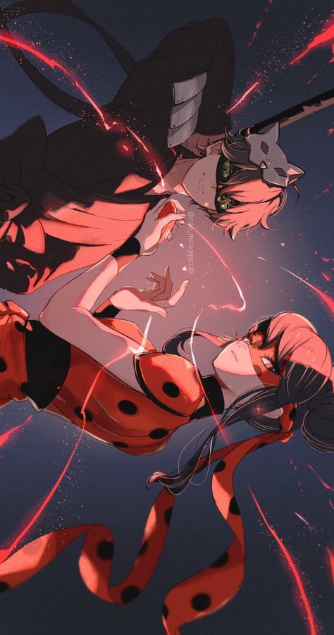 Ladybug And Chat Noir Wallpaper, Chat Noir Wallpaper, Noir Wallpaper, Ladybug And Chat Noir, Catnoir And Ladybug, Aesthetic Goth, Ladybug Wallpaper, Miraculous Ladybug Oc, Miraculous Wallpaper