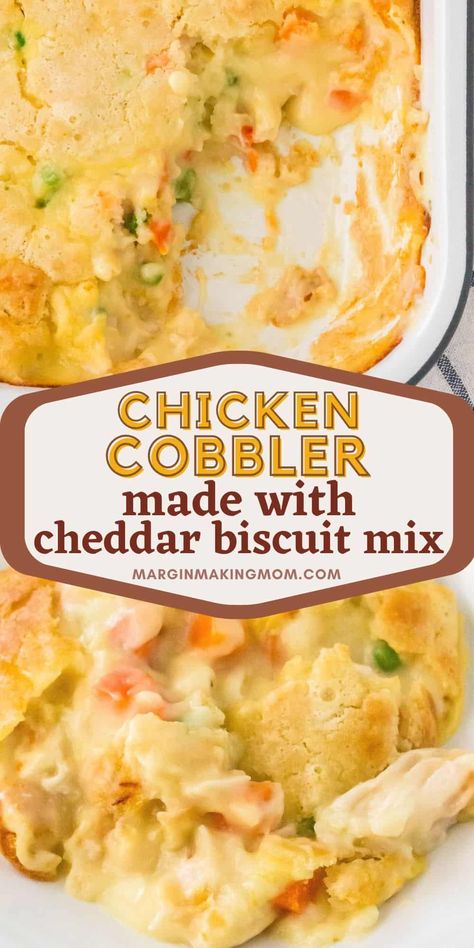 Chicken Cobbler Casserole, Chicken Cobbler Recipe, Red Lobster Biscuit Mix, Chicken Cobbler, Cheddar Biscuit, Biscuit Chicken Pot Pie, Chicken And Biscuits, Biscuit Mix, Pot Pies Recipes