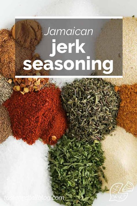 Looking for a way to spice things up? This Jamaican Jerk Seasoning Mix is great on chicken, seafood, vegetables, and even more. #recipe #seasoning #jamaican #spices Jerk Seasoning Recipe, Jamaican Seasoning, Diy Spice Mix, Taste And Tell, Jamaican Jerk Seasoning, Homemade Spice Mix, Spice Mix Recipes, Seasoning And Spice, Diy Spices