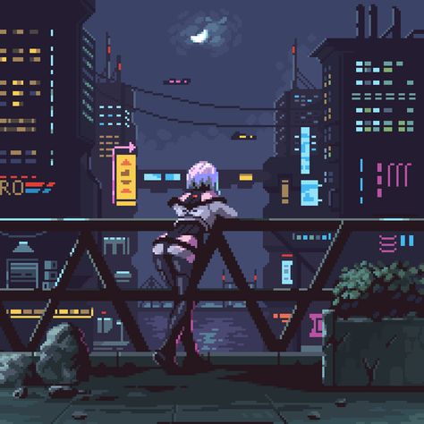 Cyberpunk Games, Arte Gif, Cyberpunk Edgerunners, Anime City, Arte 8 Bits, Cyberpunk Anime, 8bit Art, Cyberpunk Aesthetic, Pixel Art Games