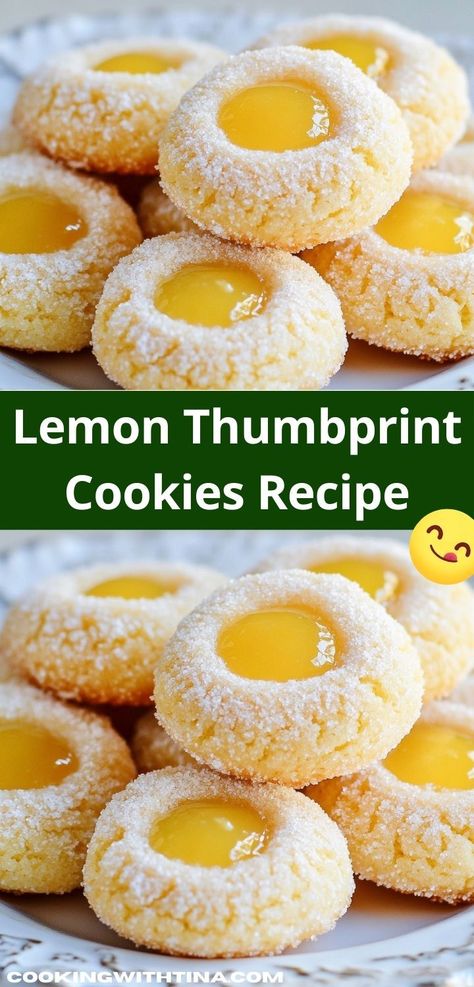 Need an irresistible cookie to brighten your day? These Lemon Thumbprint Cookies offer a burst of lemony goodness that’s both delightful and easy to make. They’re a fantastic option for holiday baking or casual snacks. Lemon Thumbprint Cookies, Thumbprint Cookies Easy, Lemon Cookies Easy, Christmas Cookie Recipes Holiday, Christmas Cookie Box, Lemon Cookies Recipes, Bite Size Cookies, Thumbprint Cookies Recipe, Desserts Healthy