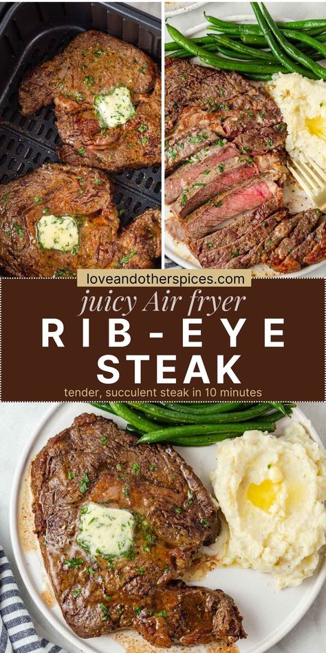 Ribeye Steak Air Fryer, Air Fryer Ribeye Steak Medium Well, Air Fried Ribeye Steak, Ribeye Air Fryer Recipes, Air Fryer Ribeye Steak Medium Rare, Ribeye Steak Instant Pot Recipes, Instant Pot Ribeye Steak, Air Fryer Ribeye Steak Medium, Recipes With Ribeye Steak Meat