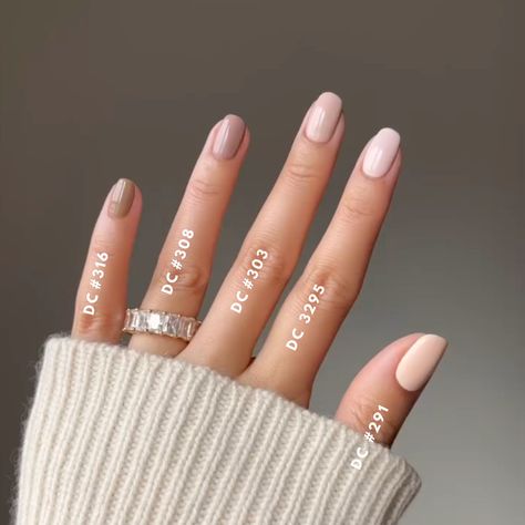 Dnd Essential 303, Solid Neutral Nails, Nude Fall Nail Colors, Fall Dnd Gel Colors 2024, Cream Color Nails Design, Dnd Nail Colors Gel Polish Neutral, Winter Nails Dnd Gel, Dnd Gel Nail Polish Fall Colors, Neutral Nails Dip Powder