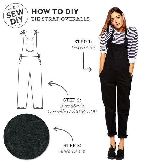 How to DIY Tie Strap Overalls | Sew DIY Diy Jumpsuit, Diy Outfits, Diy Tie, Beginner Sewing Projects Easy, Leftover Fabric, Creation Couture, Vintage Diy, Sewing Projects For Beginners, Sewing For Beginners