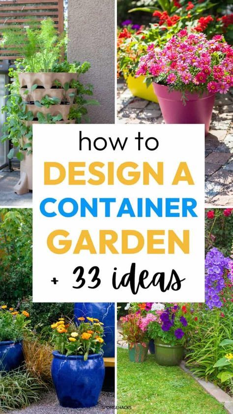 Garden Ideas Small Backyard, Landscape With Potted Plants, Potted Garden Ideas, Patios Ideas, Vertical Container Gardening, Potted Plants Patio, Patio Container Gardening, Raised Gardens, Balcony Gardening