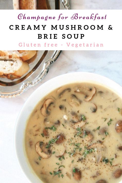 Mushroom Brie Soup Recipe, Breakfast Brie, Mushroom And Brie, Mushroom Brie, Brie Soup, Soup Appetizers, French Dishes, Brie Cheese, Soup And Stew