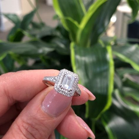 Double Halo Emerald Cut Engagement Ring, Emerald Cut Halo Ring, Huge Engagement Rings, Emerald Cut Engagement Ring Halo, Halo Engagement Ring Emerald, Etsy Engagement Rings, Emerald Cut Engagement Ring, Wedding Ring For Him, Wedding Rings Princess Cut