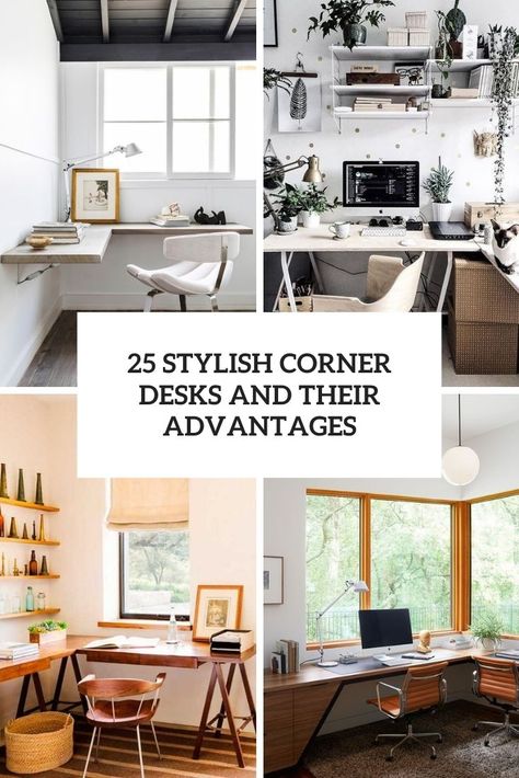 Office Corner Desks For Home, Straight Desk In Corner, Corner Desk Ideas Small Home Office, L Shape Corner Desk, L Shaped Desk Design Ideas, Rug Under Desk Home Office Corner, Office With Corner Desk Layout, Office Interior Design Corner Desk, Living Room Corner Office