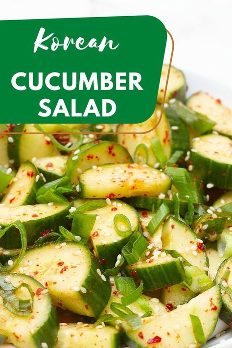 Korean cucumber salad Cucumber Asian Salad, Asian Cucumber Recipe, Cucumber Asian, Cucmber Salad, Easy Asian Cucumber Salad, Asian Cucumber Salad Recipe, Cucumber Salad Dressing, Korean Cucumber Salad, Cucumber Salad Vinegar