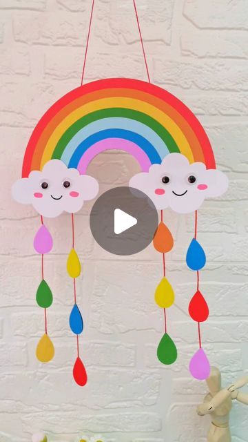 paper crafts creator on Instagram: "Title: "Springtime Delights: Easy and Colorful Handmade Crafts!"  Hashtags: - #KindergartenHandmade - #HandmadeDIY - #ParentChildHandmade - #ChildrensCreativeHandmade - #SpringHandmade" Rainbow Painting For Kids, Rainbow Crafts Preschool, Easy Paper Crafts For Kids, Craft Bazaar, Rainbow Project, School Kids Crafts, Easy Art For Kids, Diy Sewing Gifts, Bazaar Crafts