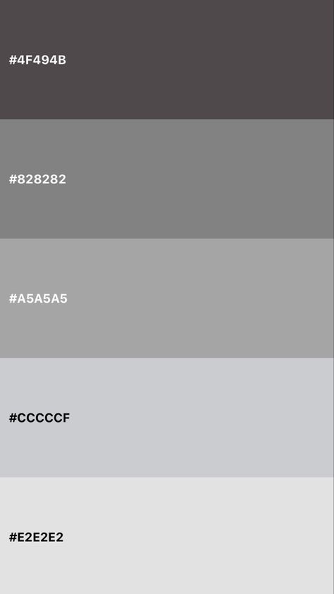 Grayscale Colour Palette, Gray Pantone Colour Palettes, Grayscale Color Palette, Gray Colour Palette, Colour Palette Grey, Grey Pallet, Grayscale Palette, Grey Branding, Gray Pallet