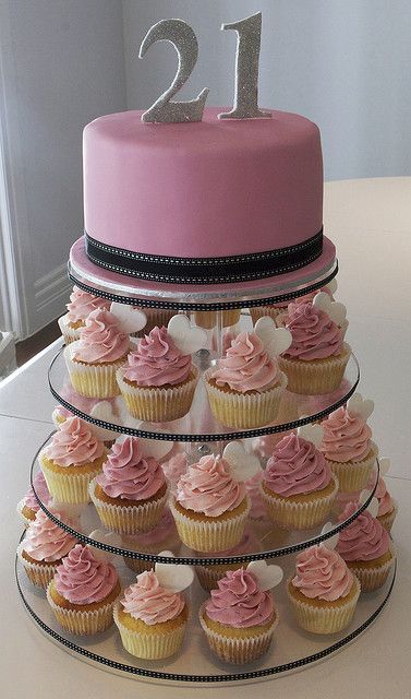 Birthday Cupcake Cake Ideas, Cupcake Cake Ideas, 21st Birthday Cake For Girls, 21st Birthday Cupcakes, 21st Birthday Girl, Birthday 21st, 21st Bday Ideas, 21st Cake, Glitter Cupcakes