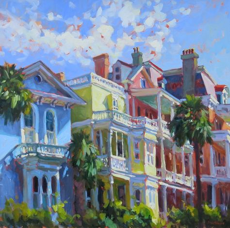 Artwork - Anglin Smith Fine Art in Charleston, SC Charleston Sc, Charleston Art, Colorful Houses, Architecture Painting, Urban Sketching, Painting Art Projects, Colorful Paintings, City Art, Painting Projects